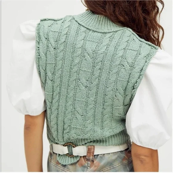 NWT Free People Quartz Cable Vest - Picture 2 of 5